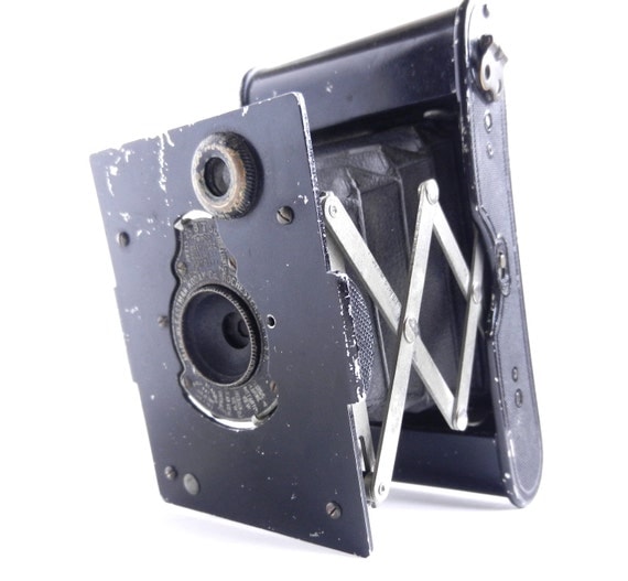 SALE - Antique Vest Pocket Autographic Kodak Camera -  Early 1900s WW1 Camera / Acordion Photography