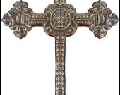 Metal Cross Wall Hanging 18" - Haitian Recycled Steel Drum Art - CS-104-18