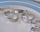 Set of 8 family napkin rings, personalized, fun party set