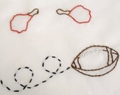 Superbowl Party -- American Football Hand Embroidery Patterns and Cross Stitch Chart in PDF Format.