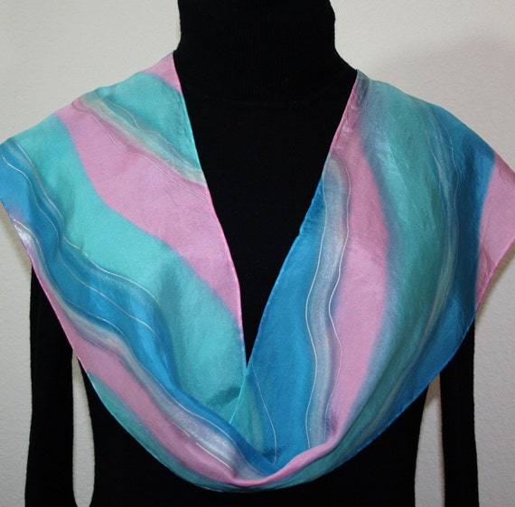 Silk Scarf Hand Painted. Your Choice Colors Handmade Shawl SPIRALS WORLD, by Silk Scarves high quality Colorado. Select Your SIZE! Birthday, Mother Gift