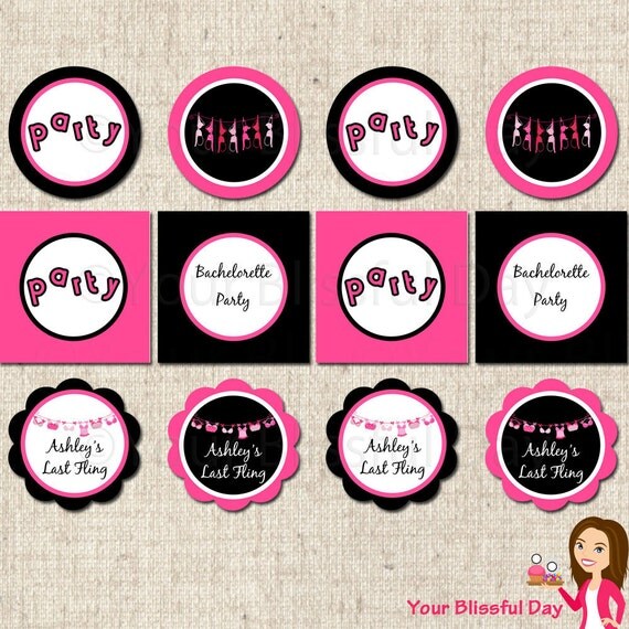 PRINTABLE Bra-line Bachelorette Party Circles (Personalized) Il_570xn