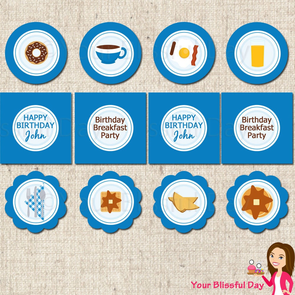 PRINTABLE Birthday Breakfast Party Circles (Personalized) Il_570xn