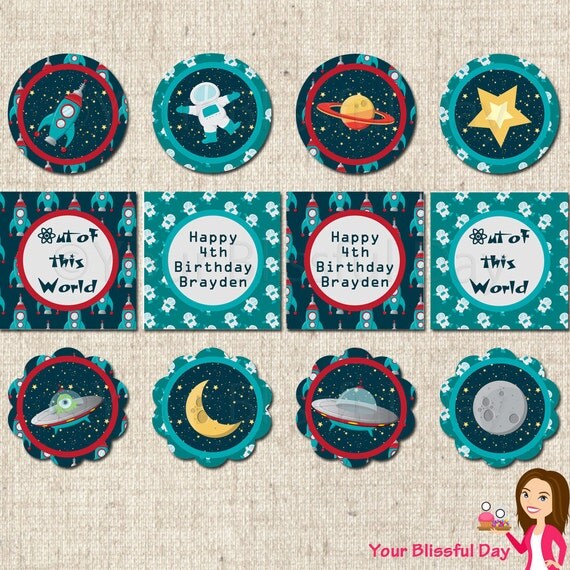 PRINTABLE Out of this World Party Circles (Personalized) Il_570xn