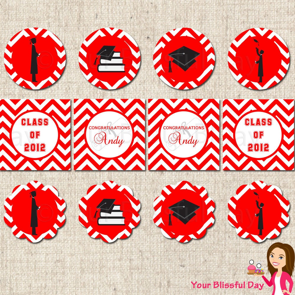 PRINTABLE Male Graduation Party Circles (Color of your choice) Il_570xn
