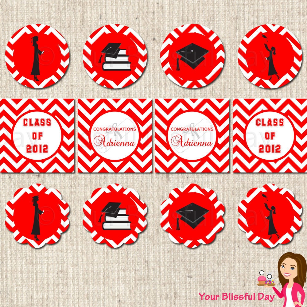 PRINTABLE Female Graduation Party Circles (Color of your choice) Il_570xn