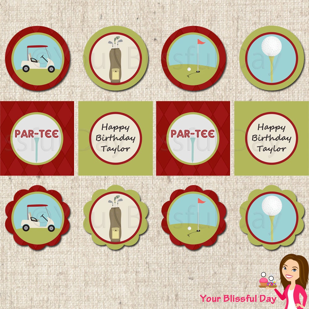 PRINTABLE Golf Party Circles (Personalized) Il_570xn