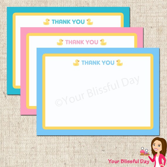 PRINTABLE Rubber Duckie Baby Shower Thank You Cards Il_570xn
