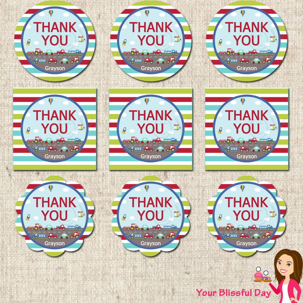 PRINTABLE Transportation Favor Tags (Personalized) Il_570xn