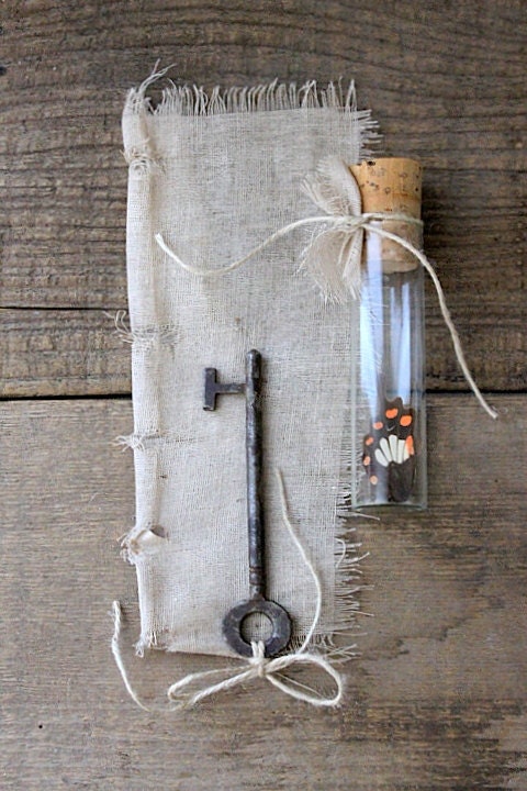 the little things no.1-skeleton key and butterfly wing in vial