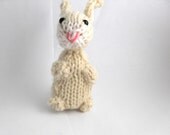 Hand Knit Bunny Plush Cream Ready To Ship