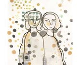 Art print Giclee - Best Friends - friendship - fine art print - limited edition sister