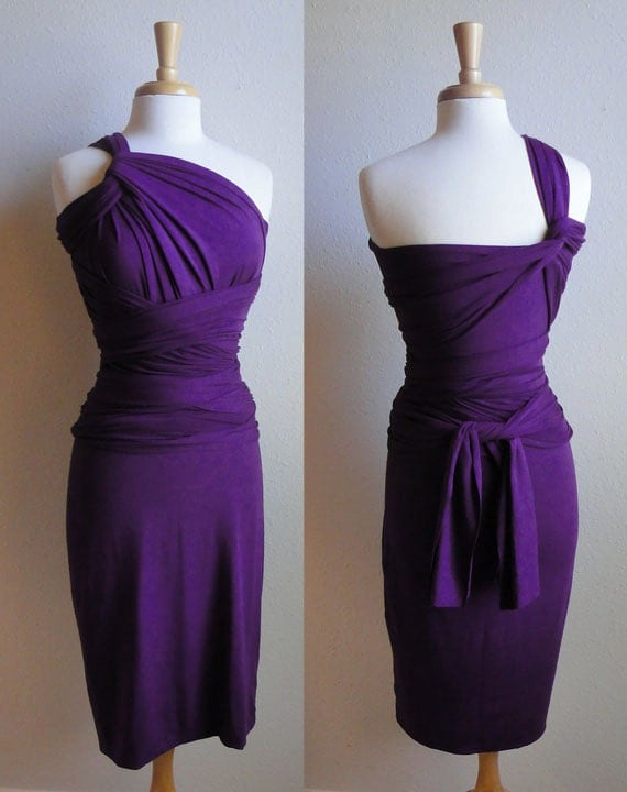 Convertible Infinity Dress, Pencil Skirt in Purple