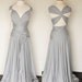 Convertible Infinity Dress, Floor length wrap dress in Stone Grey