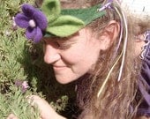 Purple Felted Flower Headband