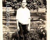 Antique  Black and White Photo  Young Boy         1094
