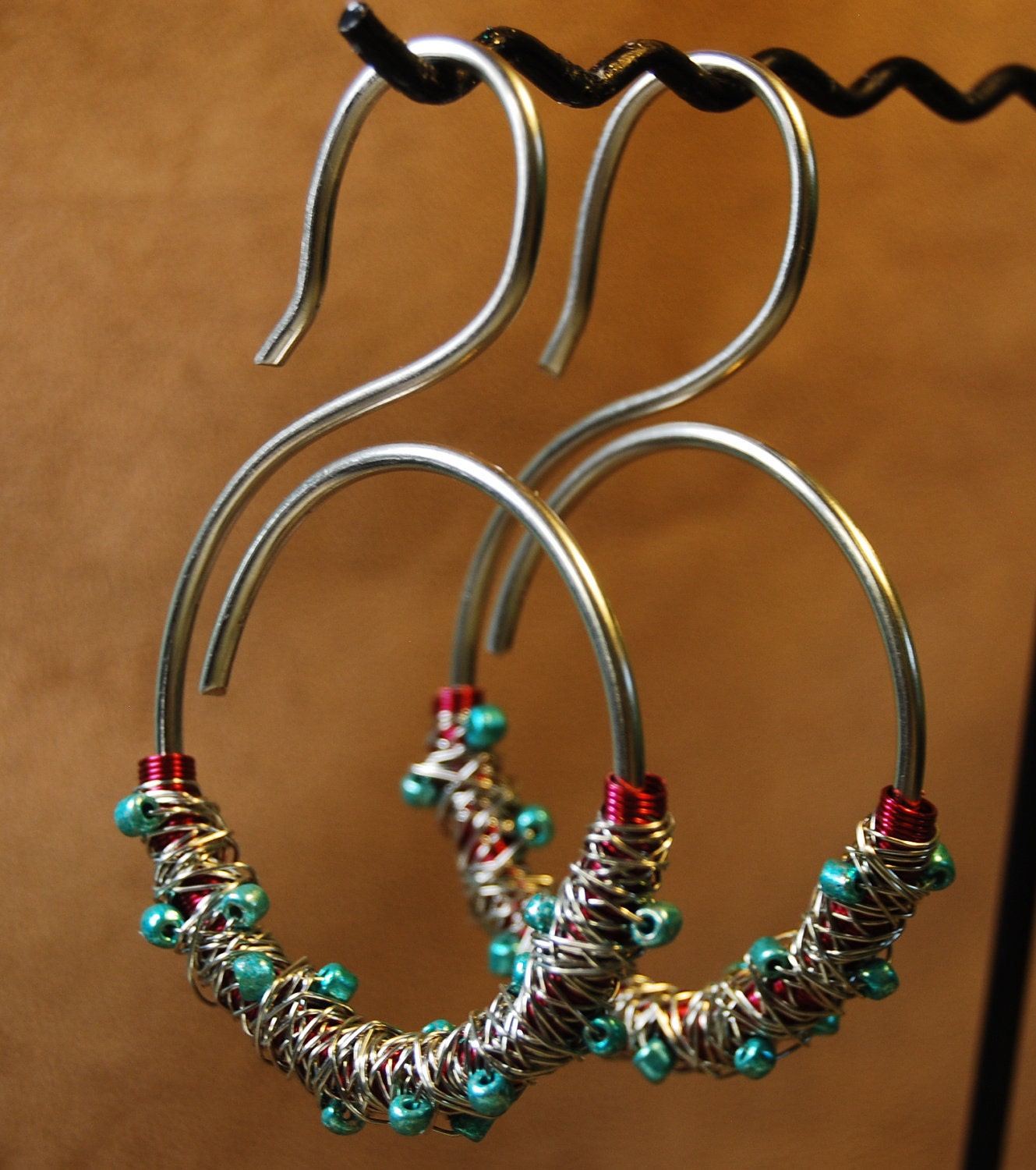 Chaotic Coil Swans - Earrings for Stretched Lobes - Gauges