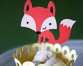 Foxy Fox Woodland Cupcake Toppers / Cake Toppers / Mini Cupcake Toppers / Centerpieces