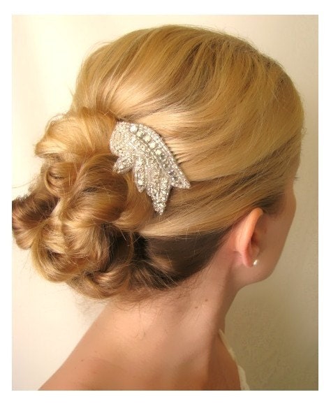 Marla - beaded bridal  rhinestone hair comb