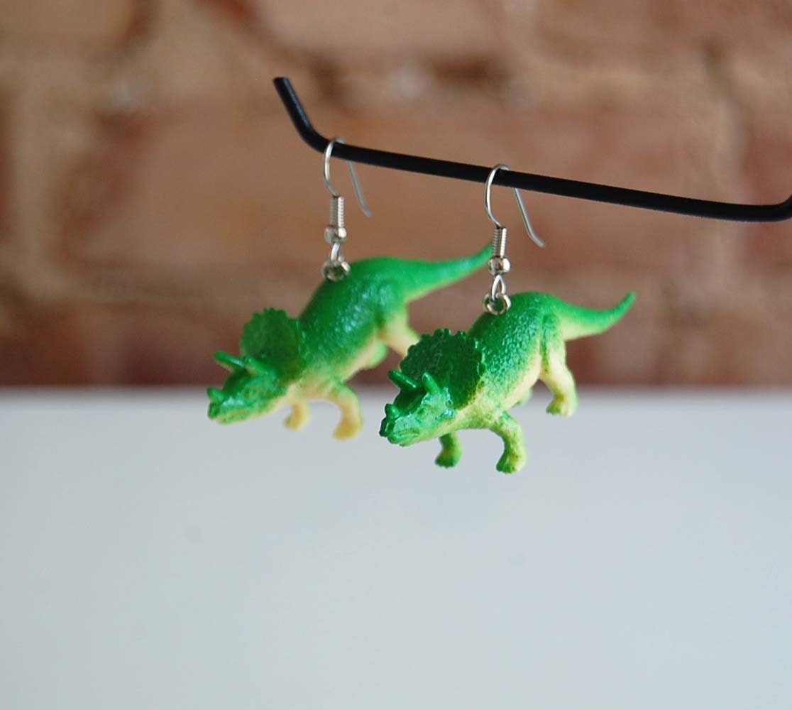 Team Dinosaur earrings dinosaur jewelry triceratops toy tex kids dinosaur
