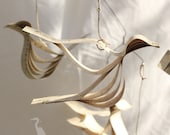 baby bird mobile- Five Little Songbirds- upcycled paper mobile