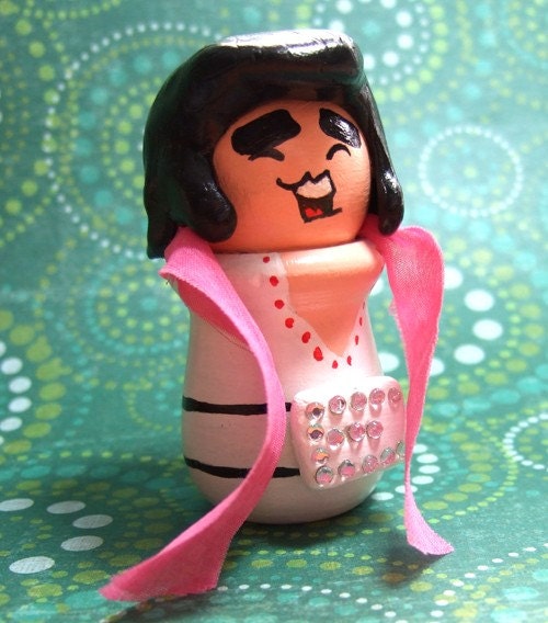 Elvis Hunka Hunka Burnin Love Handmade Kawaii Wood Figure - READY TO SHIP