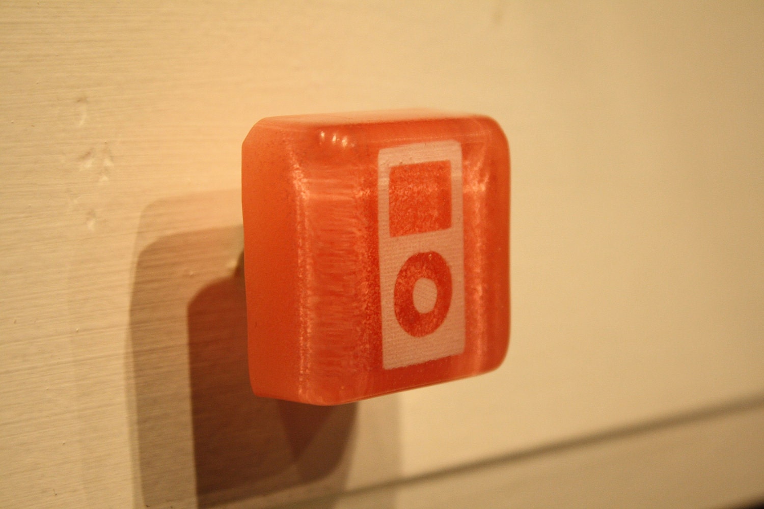custom WHITE MP3 PLAYER drawer knob pull rose pink ipod