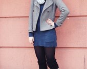 Color Block Over the knee Handmade Fashion Knitted Leg Warmers in Black,Gray and Navy Ombre leg warmers