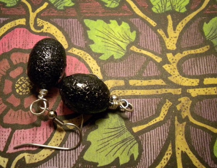 Black Dragon Egg Earrings - A Portion of the Proceeds Go To Charity