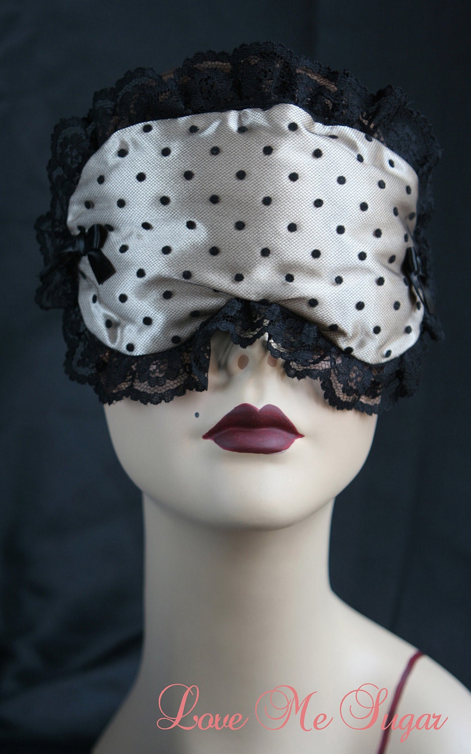 Boudoir Sleep mask in cream satin - Bailie - by Love Me Sugar on Etsy