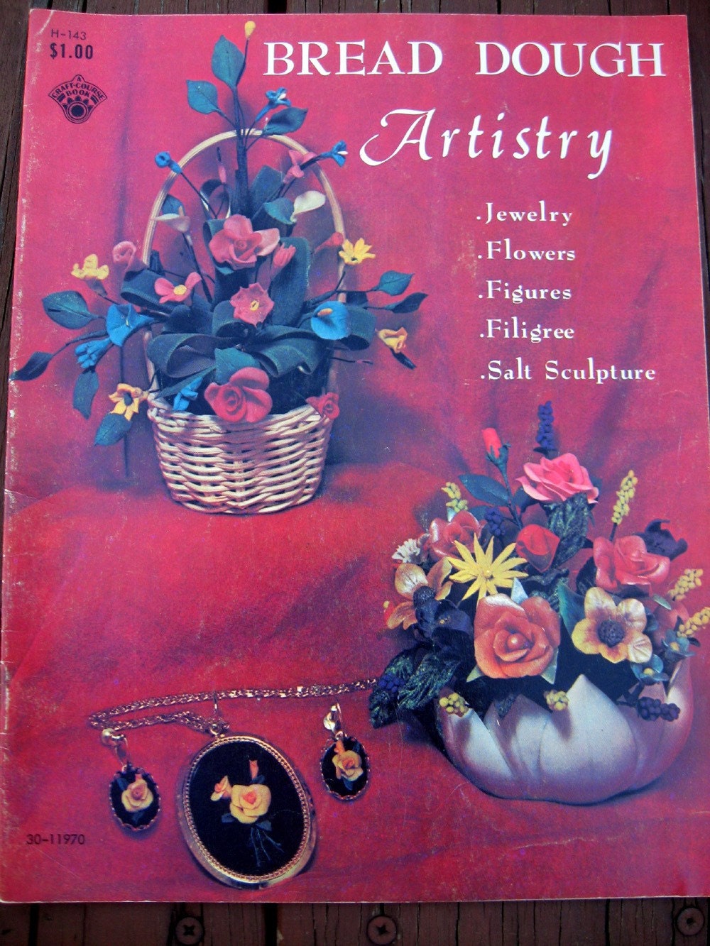 Items similar to Vintage 1968 Bread Dough Artistry, Jewelry, Flowers