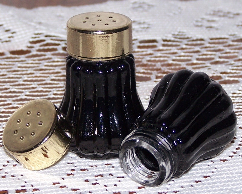 Black Salt and Pepper Shakers