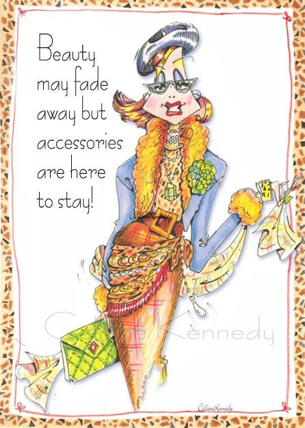 Acessories here to stay print combining fashion illustration with accessory vanity wisdom -