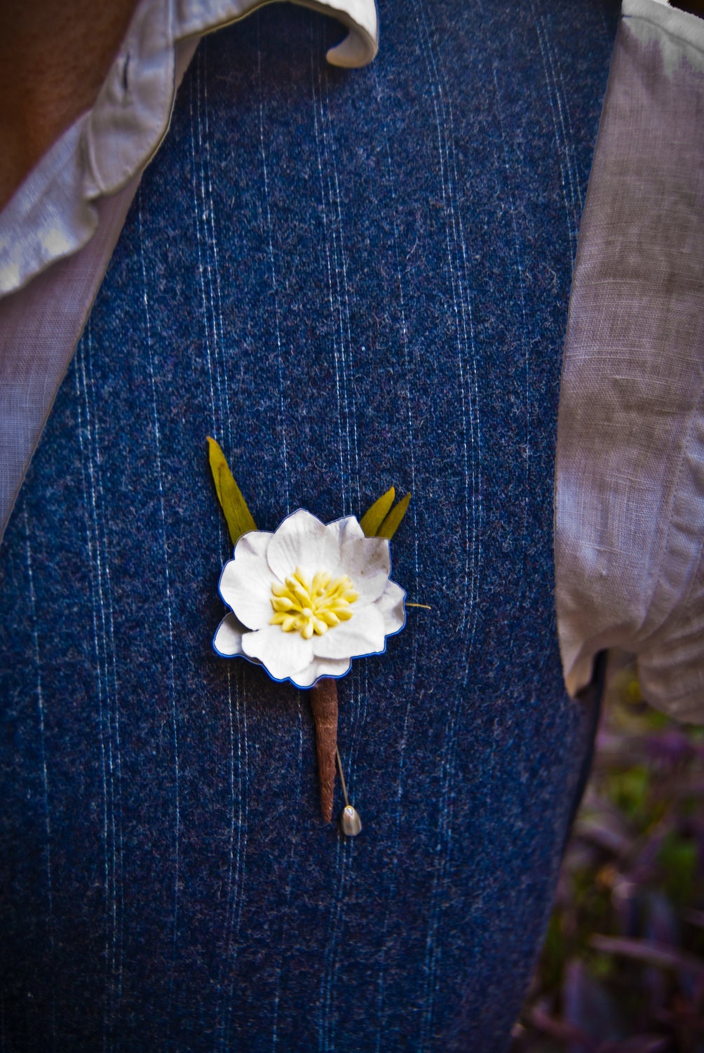 Custom Order Vintage Style Mulberry Paper Flower Grooms Groomsmen Boutonnières and Corsages // Destination Wedding Everyday
