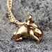 Woodland jewelry - Lil' Bunny - whimsical brass bunny rabbit on trapeze. Alice in Wonderland rabbit necklace, girls teen Springtime Easter