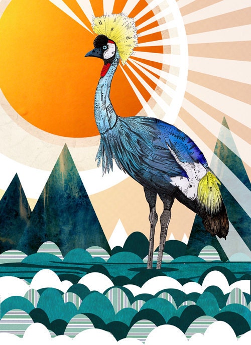 Crowned Crane // A4 Print