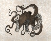 Nautical Octopus Screenprint 18x24