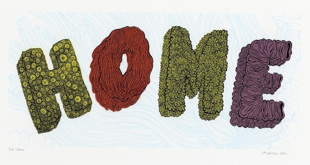 Home Hand Pulled Screenprint