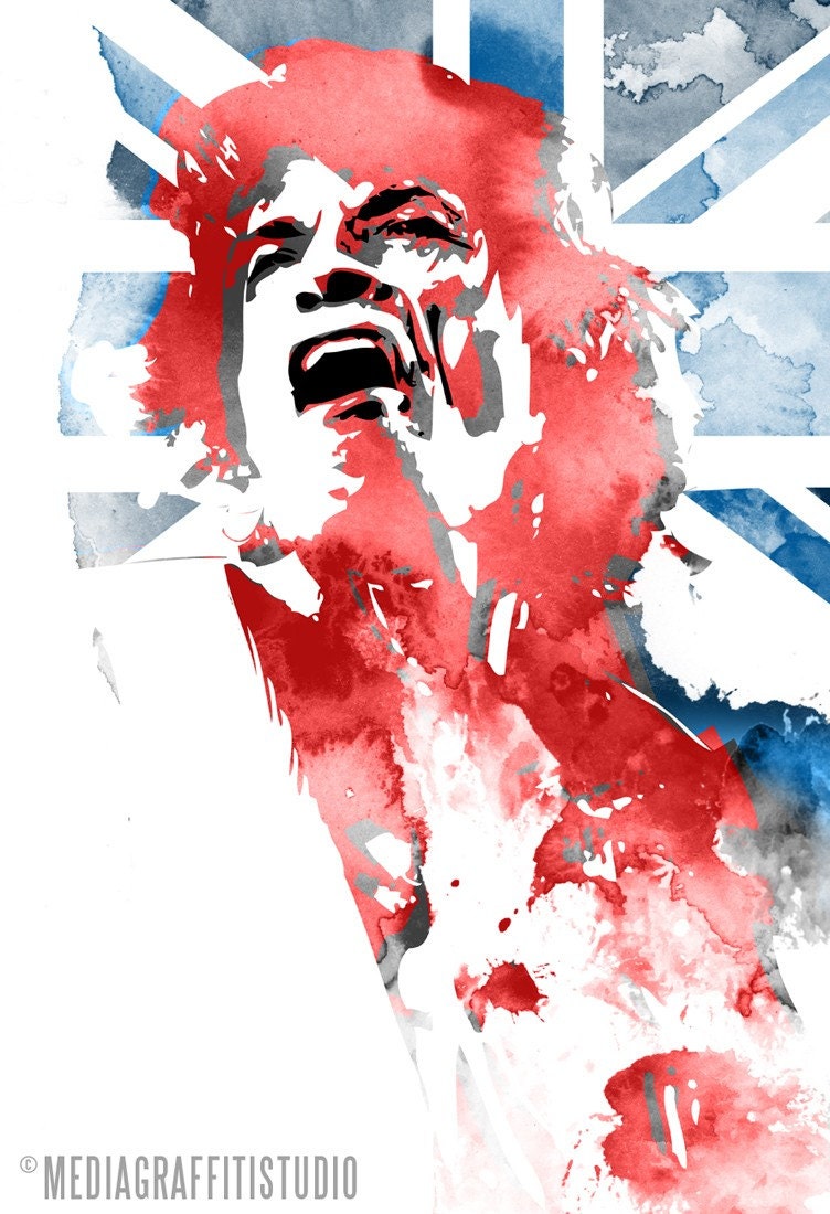 MICK JAGGER Rolling Stones - Rock and Roll music art Celebrity Portrait - Art print size 13X19