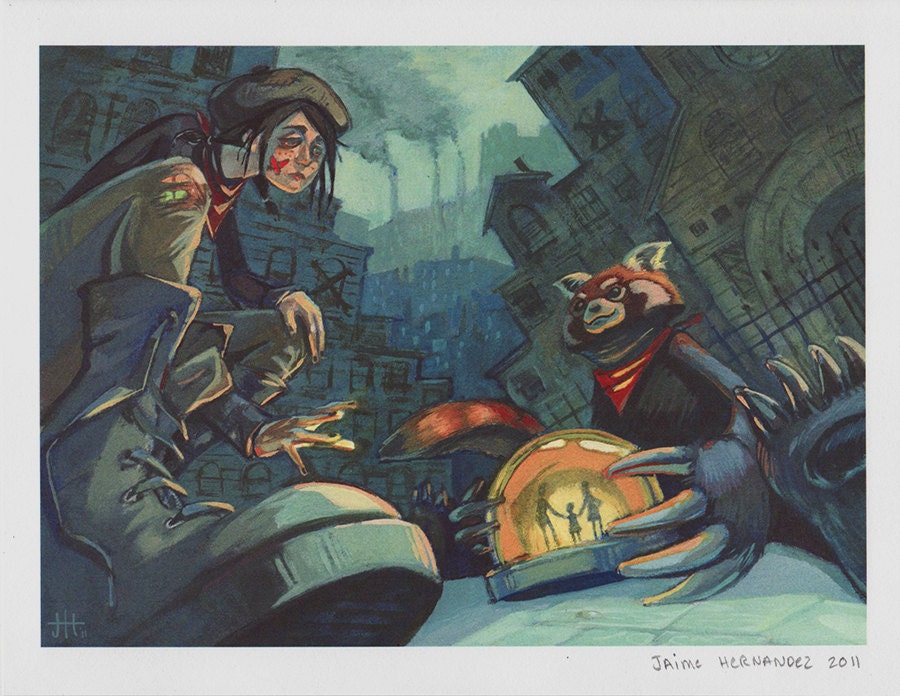 Leah from the Orphanage - PRINT - red panda family kids urban