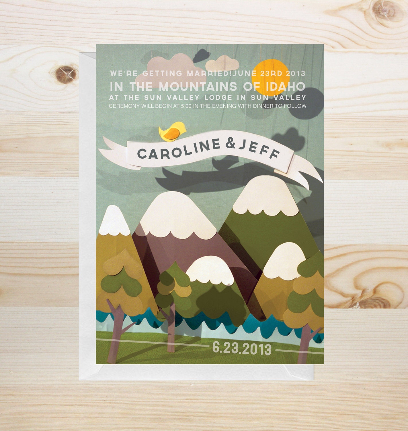 Wedding invitation- Mountain Wedding
