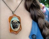 Cheerful Pug Painted Pet Pendant
