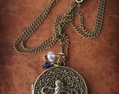 Octopus Locket Necklace with Swarovski Crystals