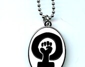 Feminist Fist Necklace With 24 Inch Chain