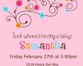 OWL BABY SHOWER Invitation Girl Printable Custom for your birthday party or baby shower invite.