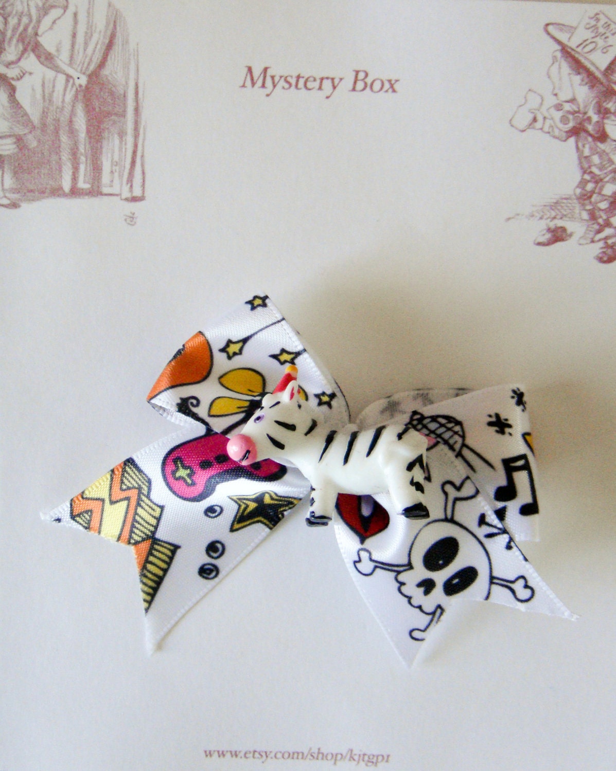 Funky Zebra Bow Bobby Pin