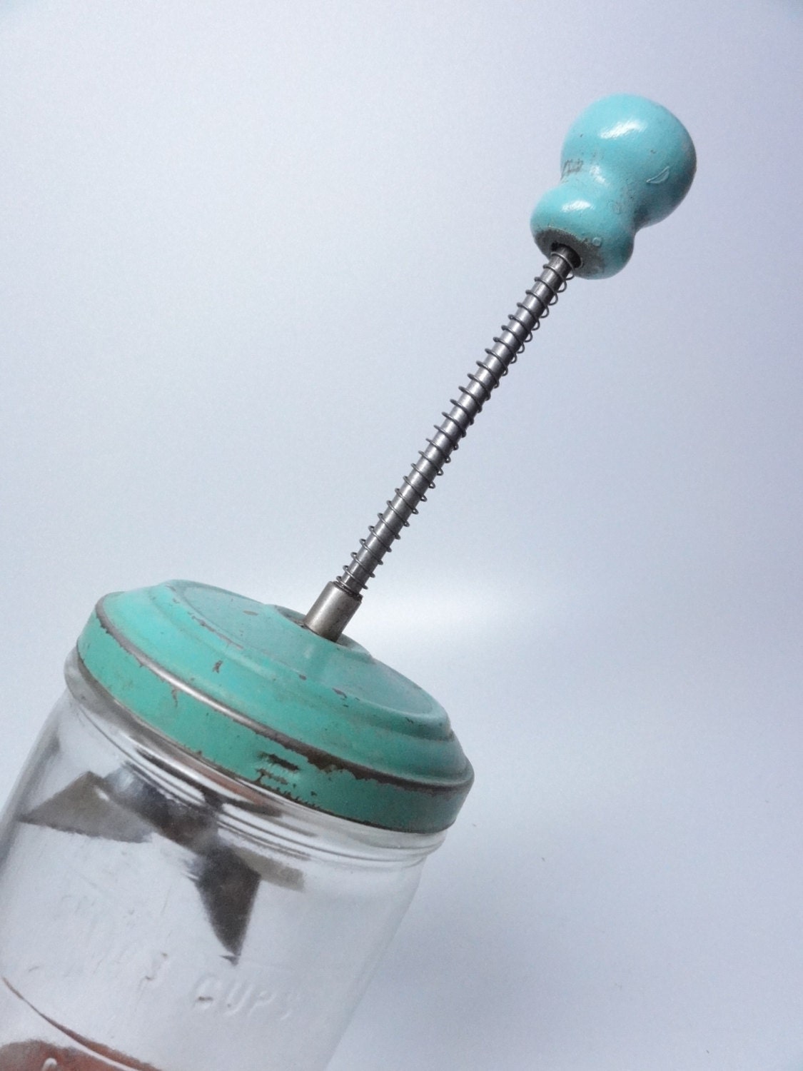 Hazel Atlas Turquoise Food and Nut Chopper