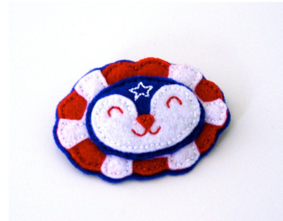 Lion Felt Brooch - Stars & Stripes Lion Felt Brooch - 4th July