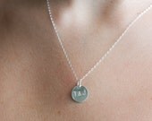 Initial necklace-"1/2 sterling silver initial charm with two initials
