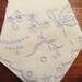 Vintage Linen Napkins Made in Portugal, White with Blue Butterfly and Flowered Design